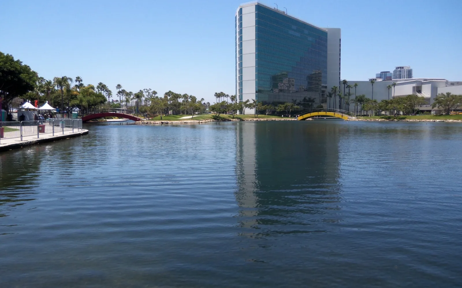 Rainbow Lagoon Park showing public gathering space with water features and community amenities